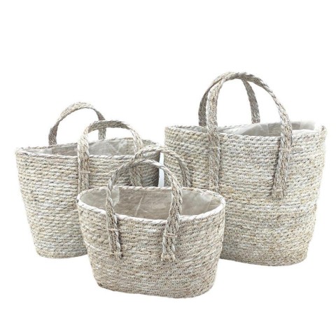 SET 3 BORSE PL WHITE 40X32XH35